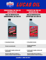 SAE 20W-50 High Performance Motorcycle Oil, 946-mL F3M8 - product image 4