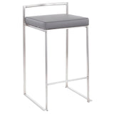 Fuji Stacker Fixed-Height Counter Stool, Grey, 26-in, 2-pc G9Q8 - product image 1