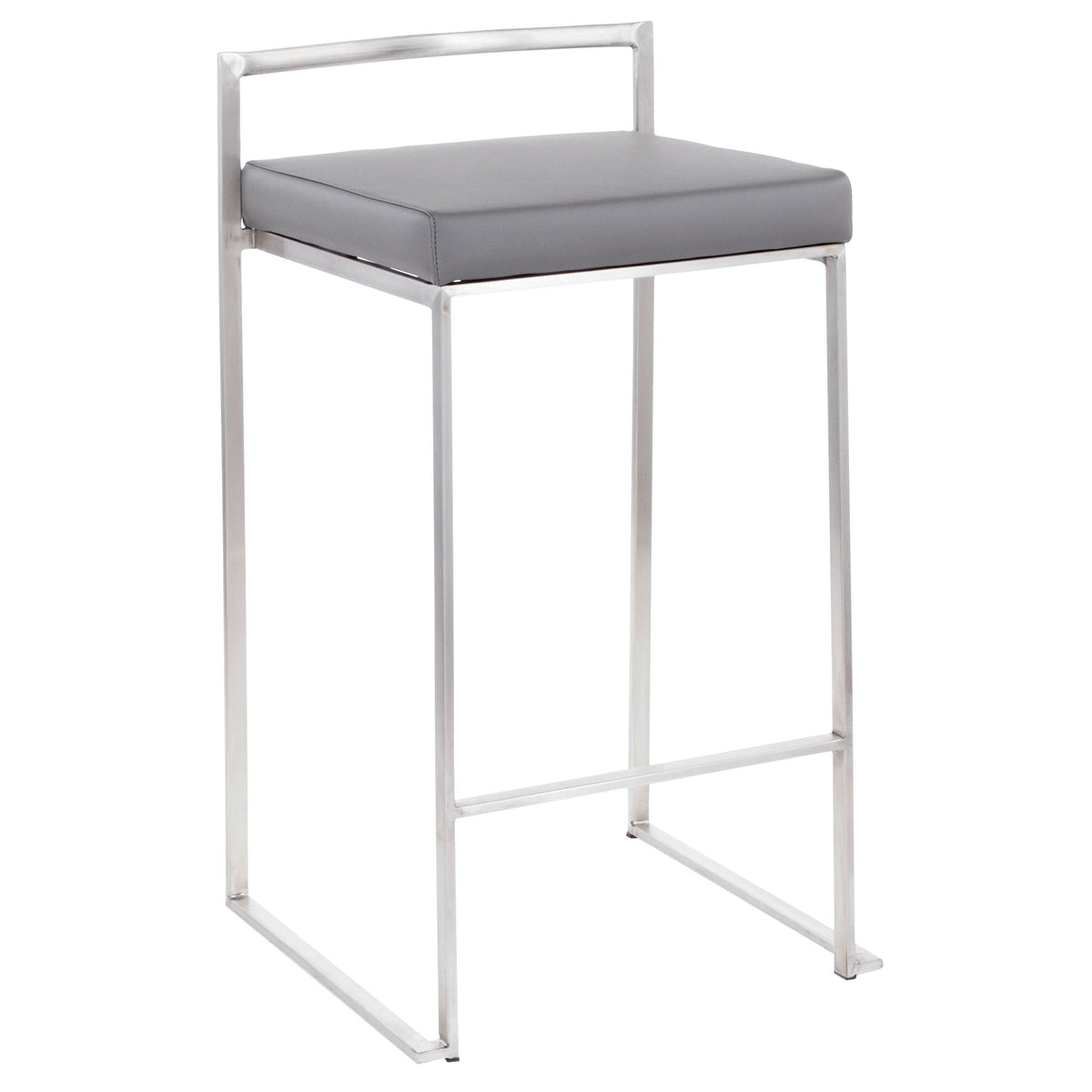 Fuji Stacker Fixed-Height Counter Stool, Grey, 26-in, 2-pc G9Q8 - product image 1