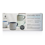 Blue Strip Stackable Mugs, Assorted Colours, 4-pk P6Z9 - product image 4