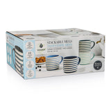 Blue Strip Stackable Mugs, Assorted Colours, 4-pk P6Z9 - product image 5