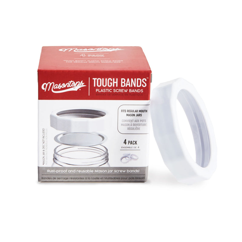 Regular Tough Screw Band for Jars, Rust-proof, 4-pk U8A2
