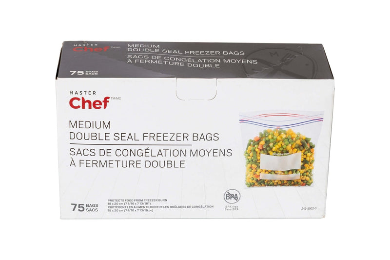 Double Seal Medium Freezer Bag, 75-pk K6W0