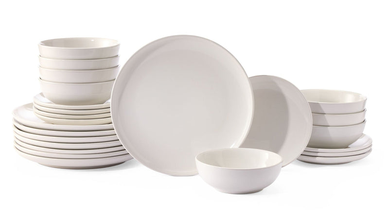 Essential Coupe Stoneware Dinnerware Set, Serves 8, 24-pc, Bright White I2S4
