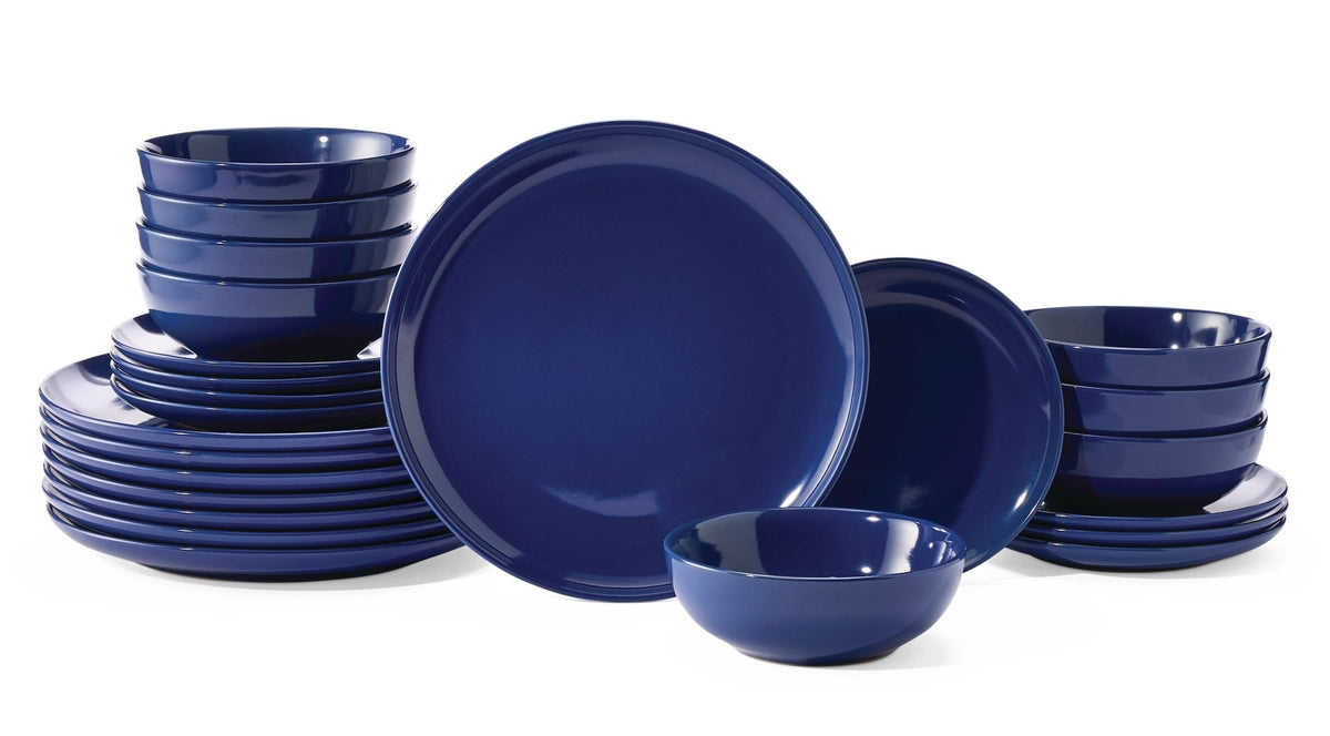 Essential Coupe Stoneware Dinnerware Set, Serves 8, 24-pc, Sodalite Blue G5Q8 - product image 1