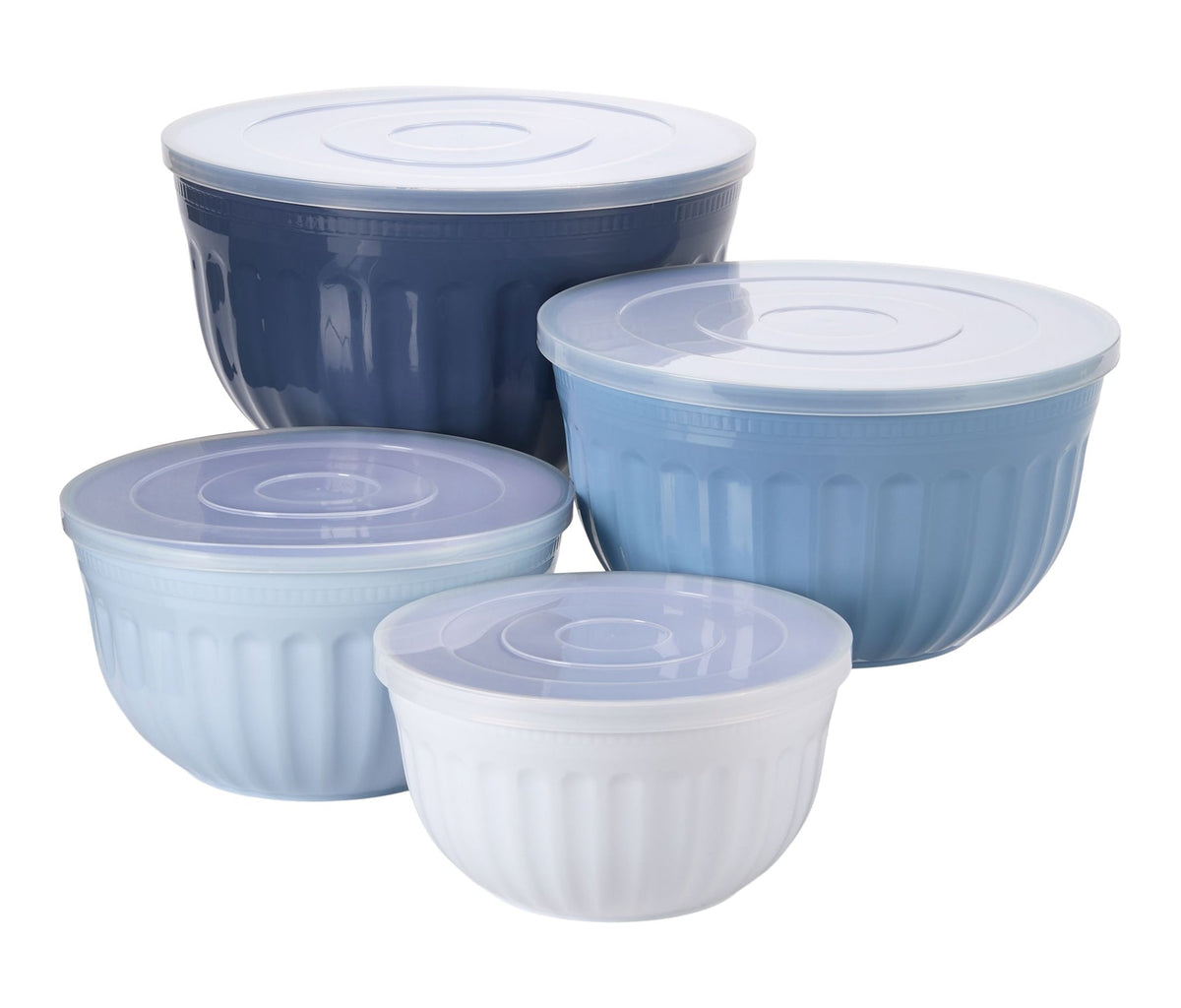 Nestable Navy Mixing Bowl Set with Lids, 8-pc I4O5 - product image 1