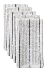 Ribbed Stripe Bar Mop Dish Cloths, Grey Stripes, 5-pk K1J5 - product image 1