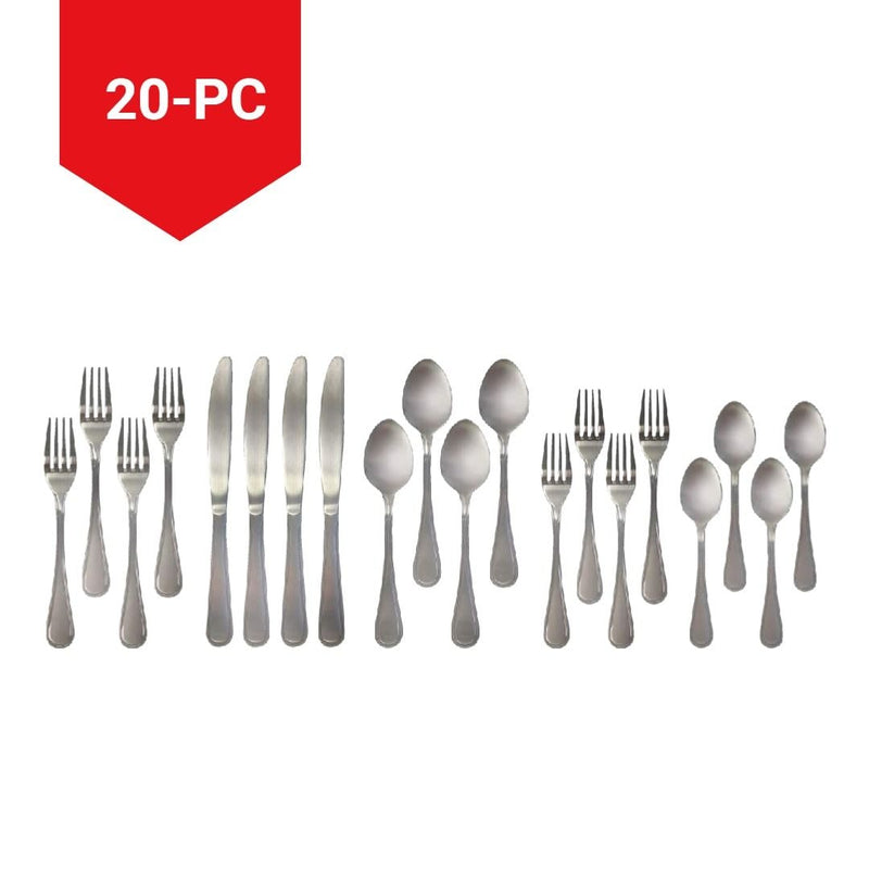 Round Stainless Steel Flatware Set, Serves 4, 20-pc W6D9