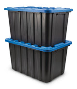 Heavy Duty Plastic Storage Box Container, 102-L, Black, 2-pk Q7B2 - product image 1