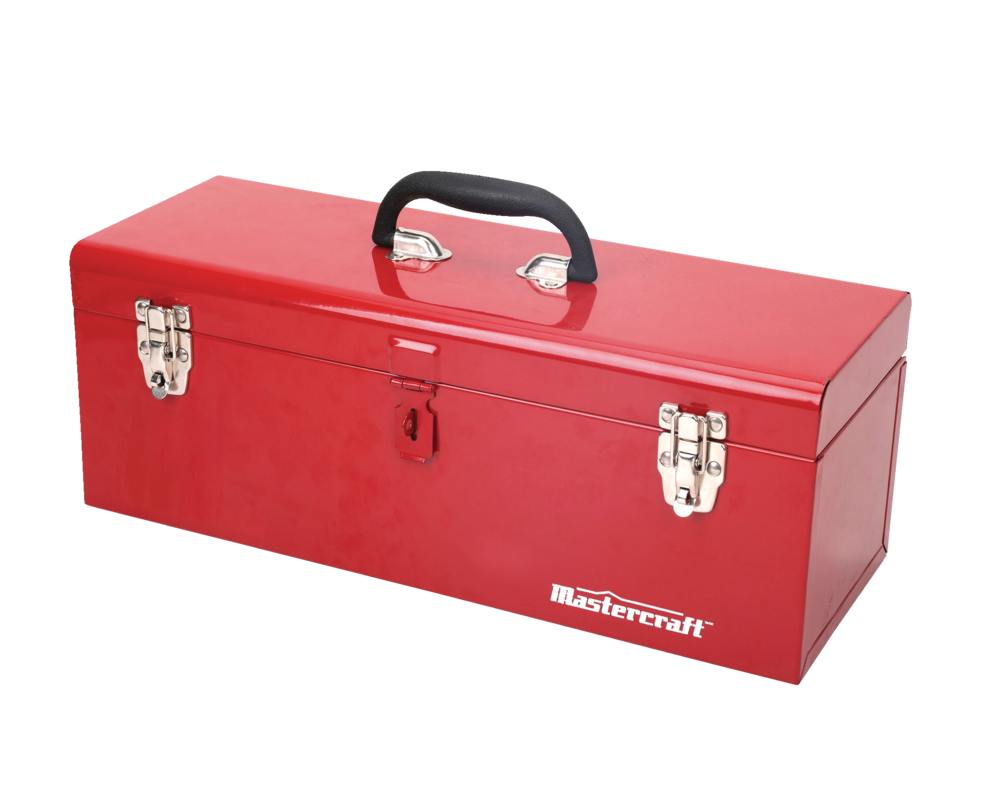 Portable Metal Hip Roof Tool Box with Removable Tray, 19-in, Red L7A0 - product image 1