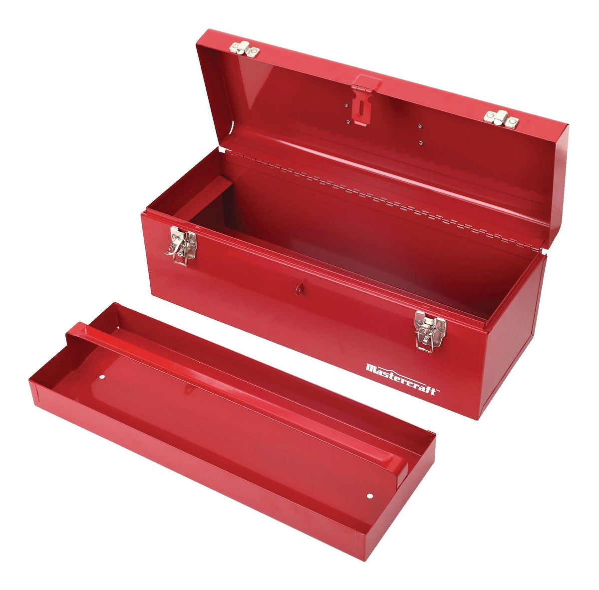 Portable Metal Hip Roof Tool Box with Removable Tray, 19-in, Red L7A0 - product image 3