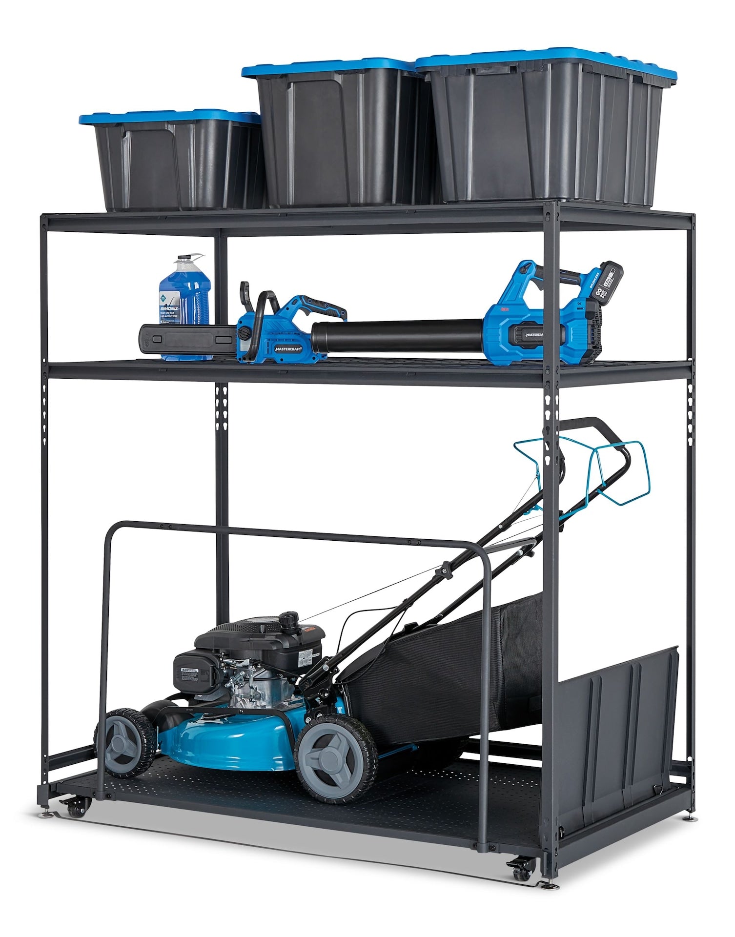 Seasonal Storage Rack with Rolling Platform Cart, Black, 65.5-in x 35.5-in x 68-in M9P3 - product image 2