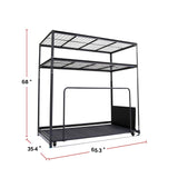 Seasonal Storage Rack with Rolling Platform Cart, Black, 65.5-in x 35.5-in x 68-in M9P3 - product image 4