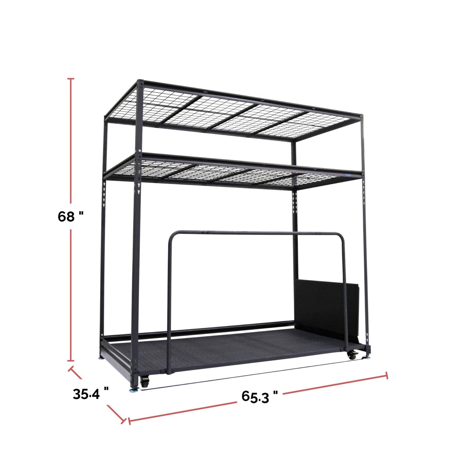 Seasonal Storage Rack with Rolling Platform Cart, Black, 65.5-in x 35.5-in x 68-in M9P3 - product image 4