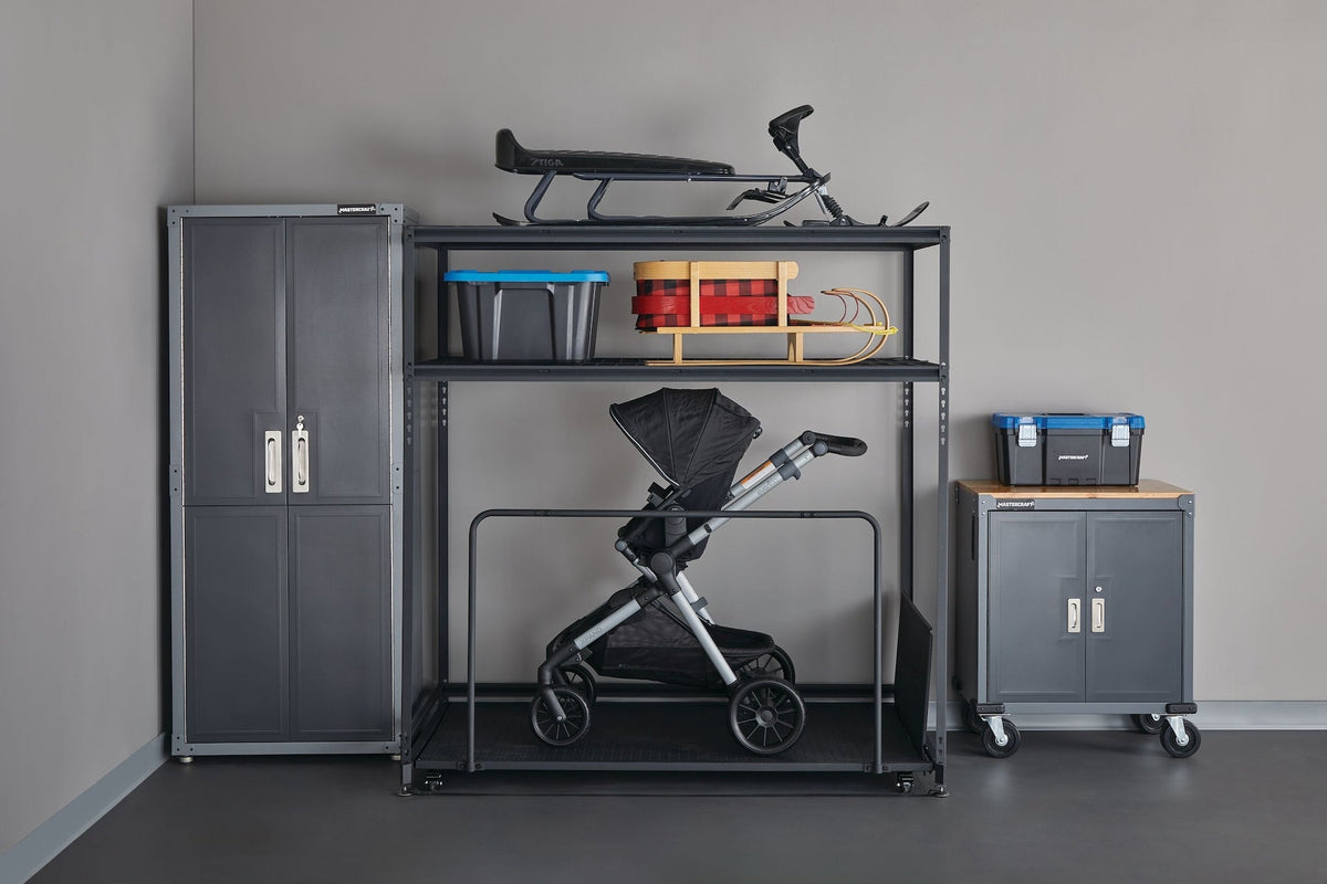 Seasonal Storage Rack with Rolling Platform Cart, Black, 65.5-in x 35.5-in x 68-in M9P3 - product image 6