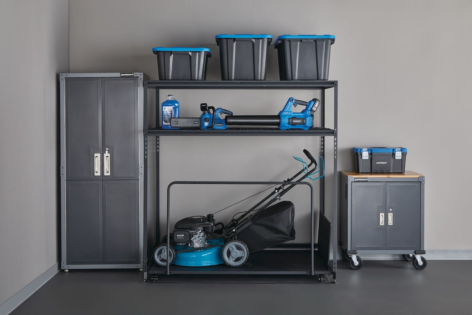 Seasonal Storage Rack with Rolling Platform Cart, Black, 65.5-in x 35.5-in x 68-in M9P3 - product image 7