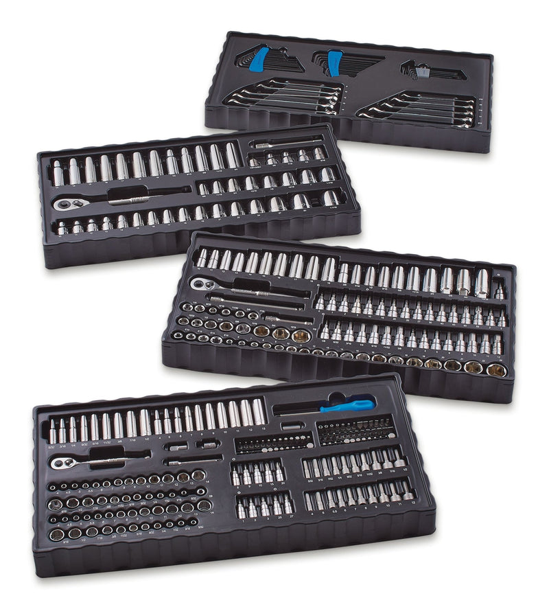 Socket Set, 350-pc, SAE / Metric, CRV, Nickel-Chrome Plating E5C4