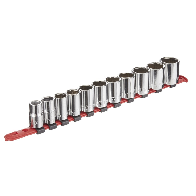 1/2-in Drive 6 Pt. Socket Set, SAE, Nickel-Chrome Plating, 11-pc H4X6