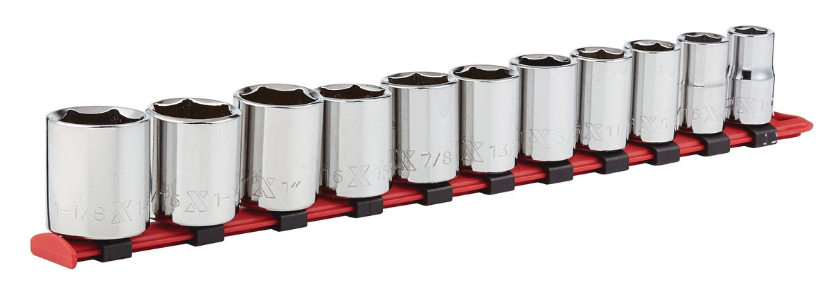 1/2-in Drive 6 Pt. Socket Set, SAE, Nickel-Chrome Plating, 11-pc H4X6 - product image 2