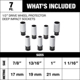 1/2-in Drive Wheel Protector Deep Impact Socket Set, 7-pc T8C8 - product image 2