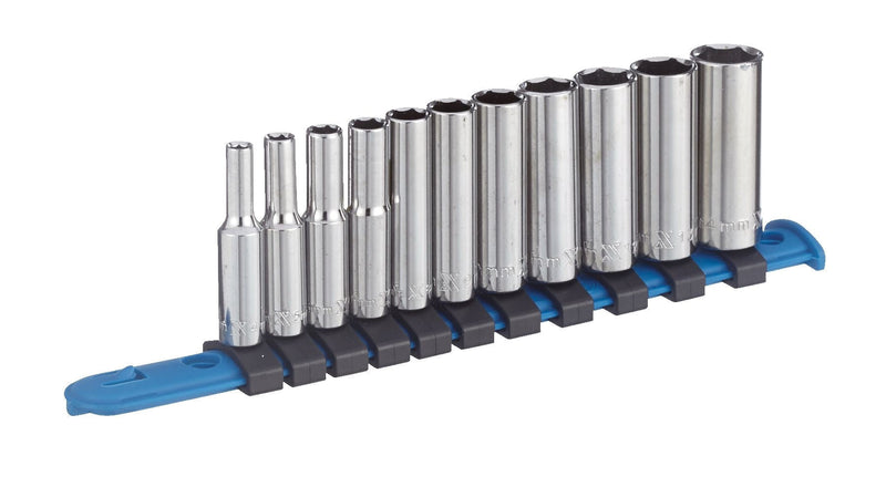 1/4-in Drive Deep Socket Set 11-pc, CRV, Nickel-Chrome Plating L4X6