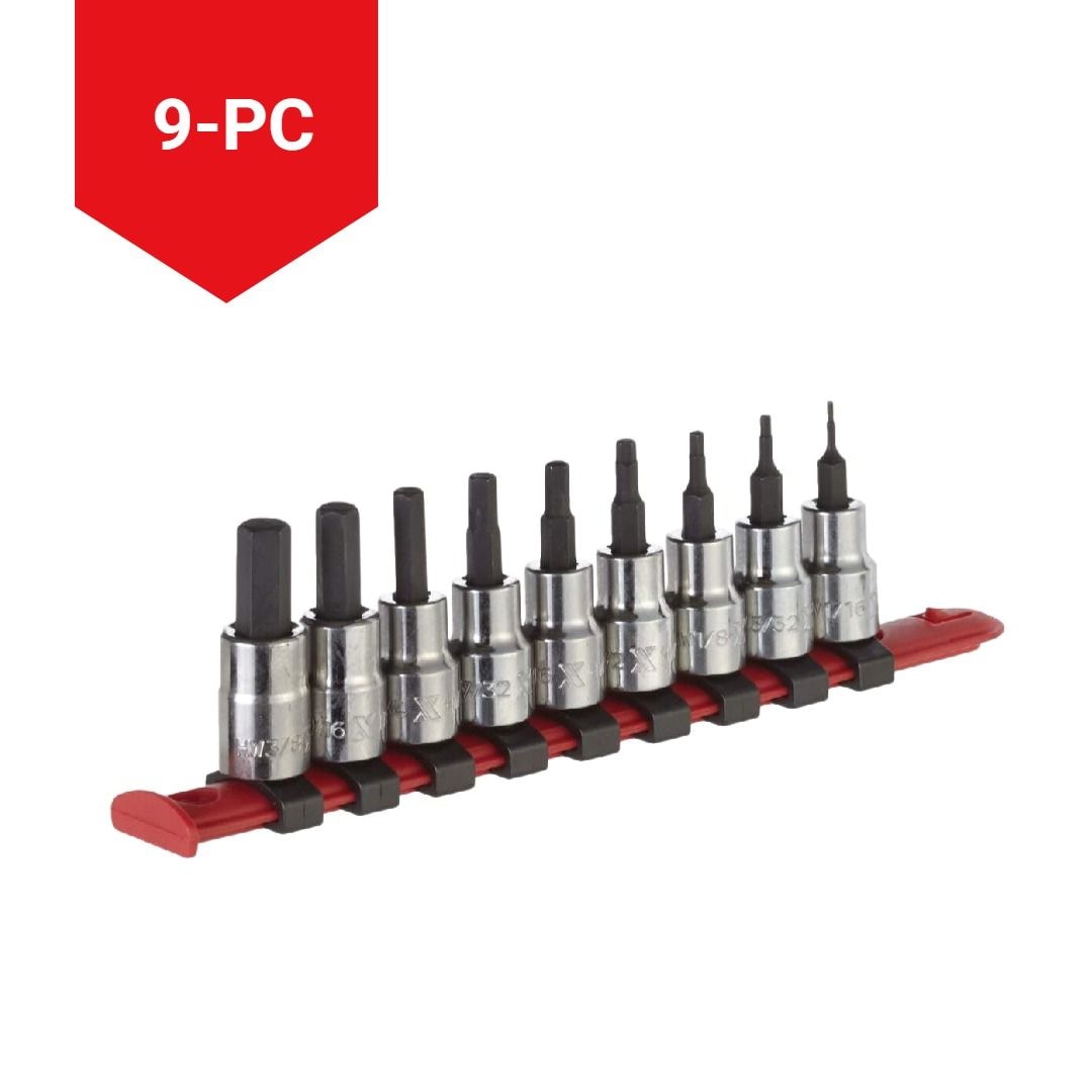 3/8-in Drive Hex Bit Socket Set, Chrome-Plated, 9-pc, SAE G0N1 - product image 3