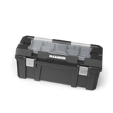 Heavy-Duty Plastic Tool Box with Removable Tray & Organizer, 26-in, Black C1V4 - product image 3