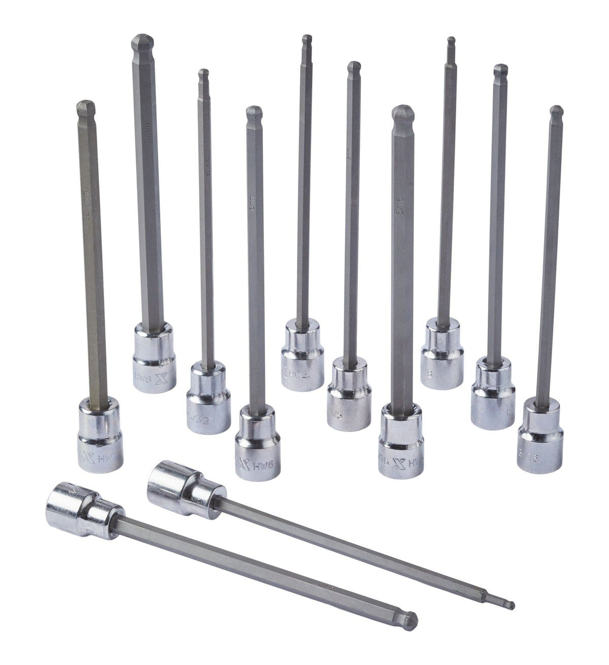 Long-Arm Ball End Bit Socket Set, 3/8-in, 12-pc O3L4 - product image 2