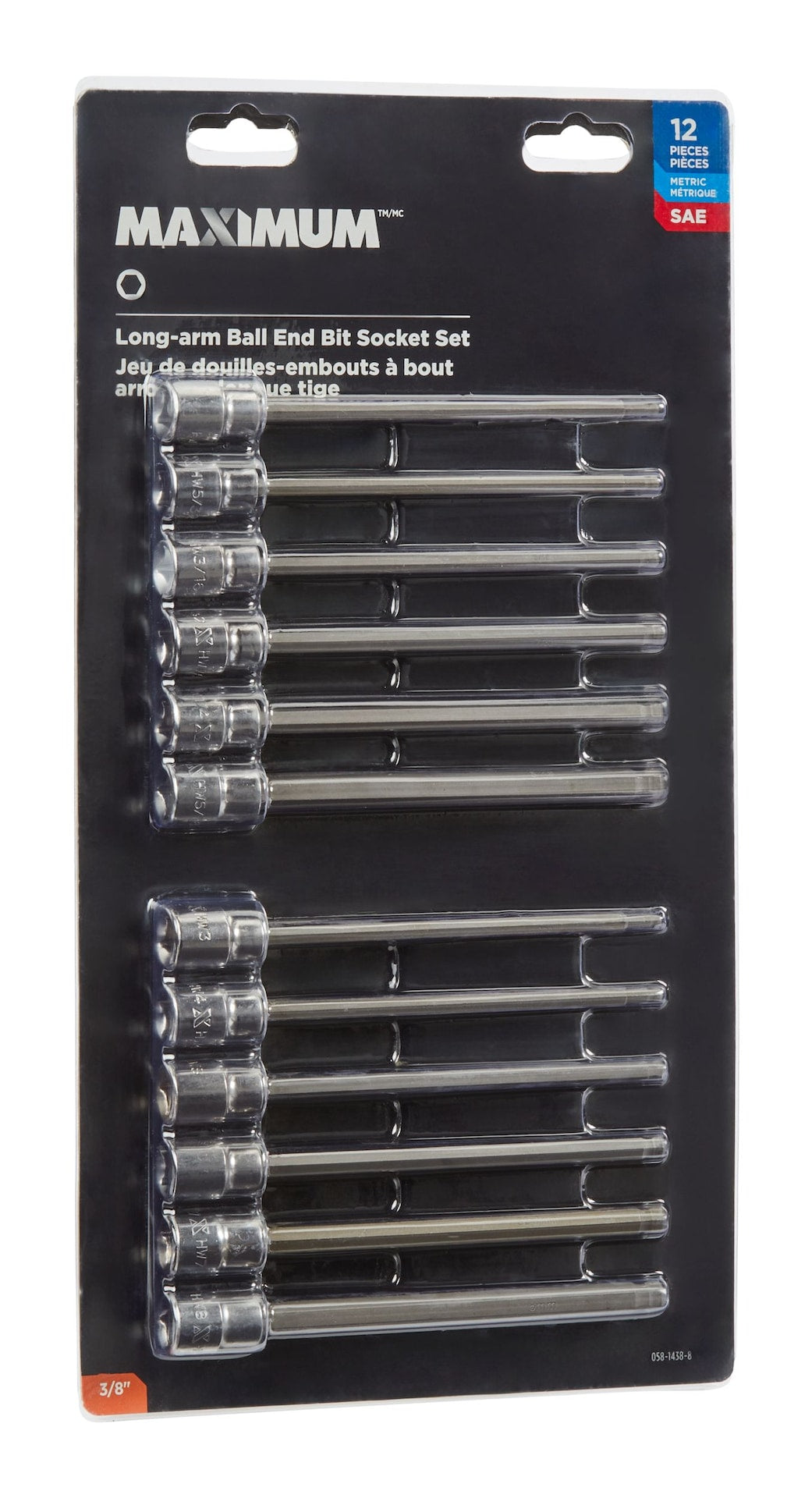 Long-Arm Ball End Bit Socket Set, 3/8-in, 12-pc O3L4 - product image 3
