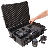 Portable IP67 Waterproof Case/Tool Box with Foam Layers, Black, Large, 22-in C7O6 - product image 6