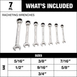 Ratcheting Wrench Set, SAE, Nickel-Chrome Plating, 7-pc L6N2 - product image 8