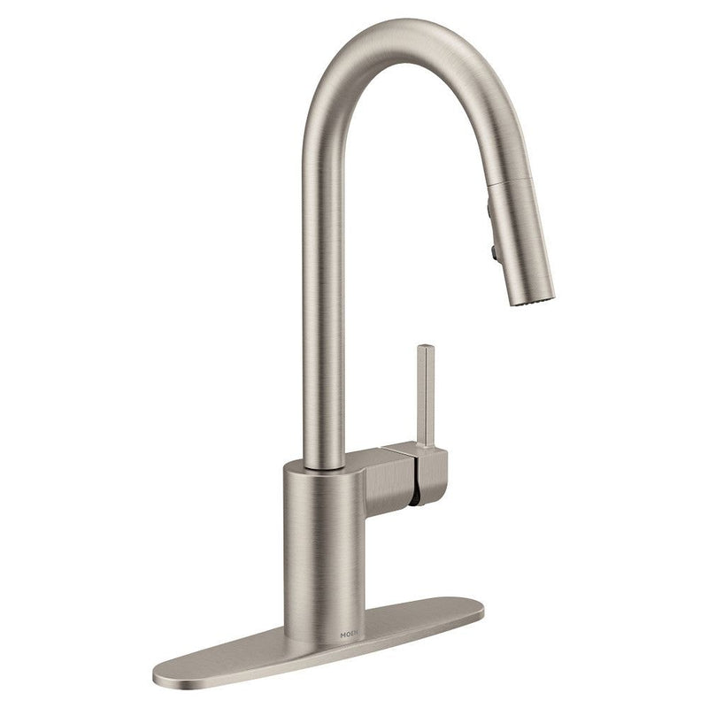 Align Single Handle Modern Pull Down Sprayer Kitchen Faucet with Reflex & Power Clean, Stainless Steel U7O1