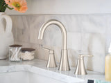 Mikah Double Handle Widespread Bathroom Faucet, Spot Resist Brushed Nickel B4T9 - product image 3