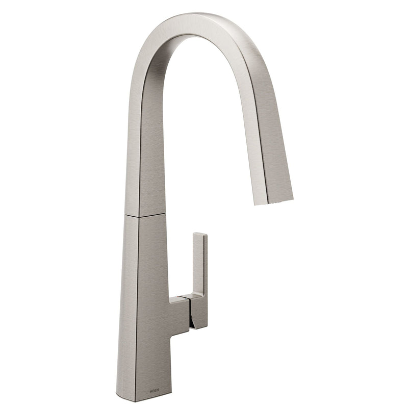 Nio U Single Handle High Arc Smart Pull Down Spot-Resist Sprayer Kitchen Faucet with Power Clean, Stainless Steel O3C4