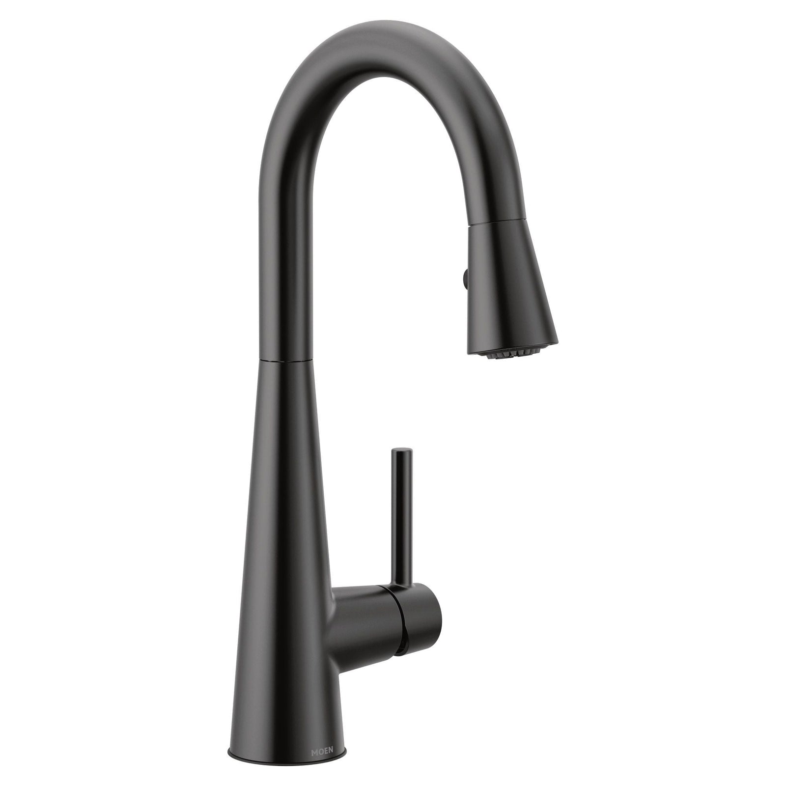 Sleek Single Handle High Arc Pull Down Kitchen Faucet, Matte Black O7D1 - product image 1