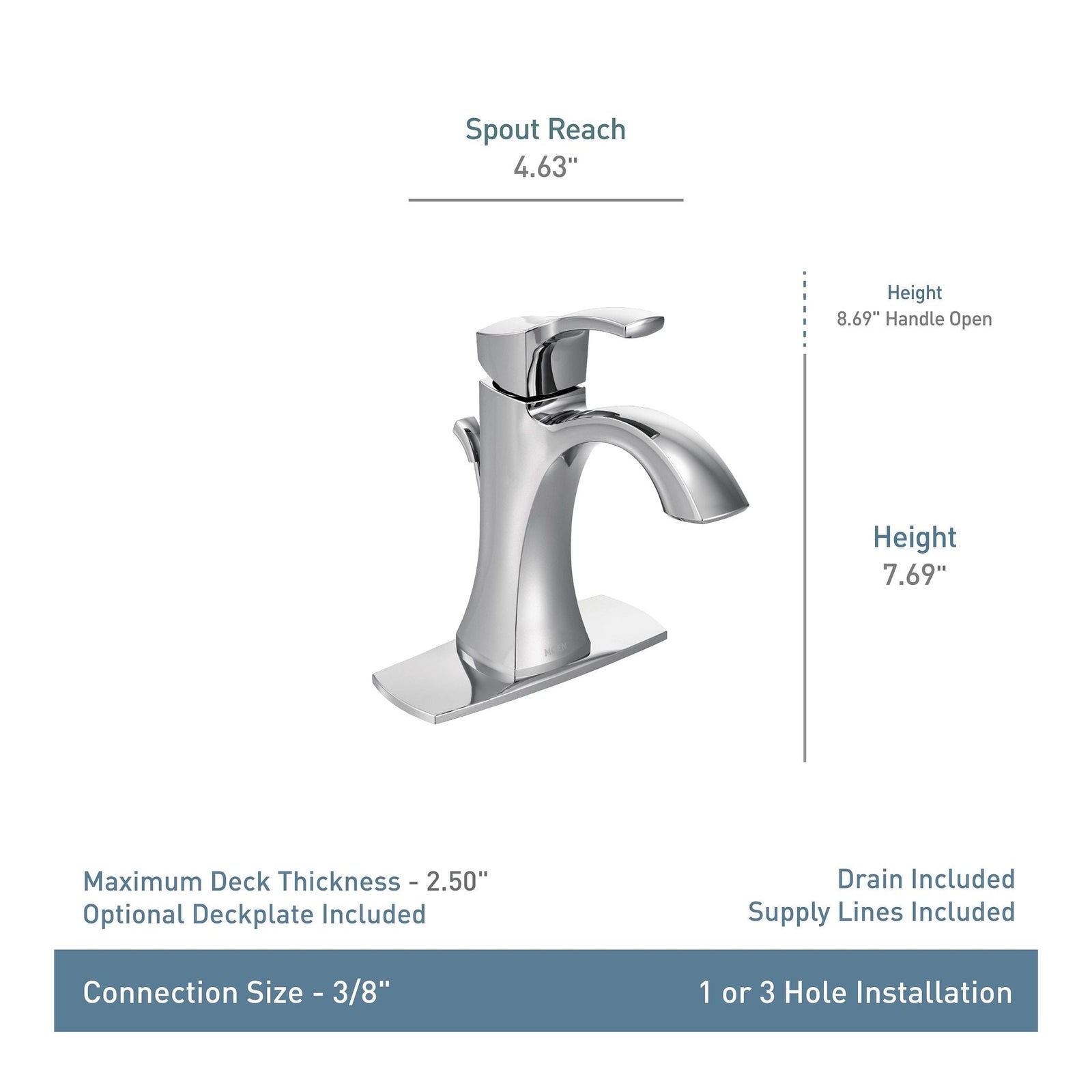 Voss Double Handle High Arc Single Hole Bathroom Sink Faucet, WaterSense Certified, Oil Rubbed Bronze L4A3 - product image 2