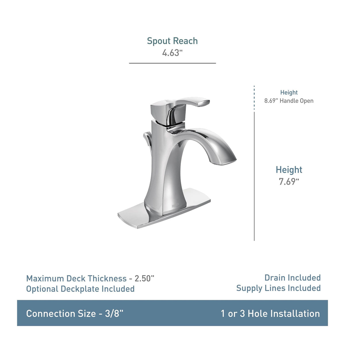 Voss Double Handle High Arc Single Hole Bathroom Sink Faucet, WaterSense Certified, Oil Rubbed Bronze U9Z5 - product image 2