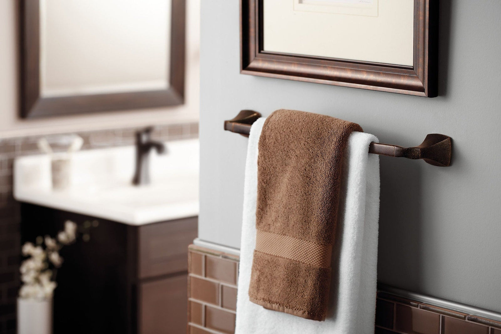 Voss Double Handle High Arc Single Hole Bathroom Sink Faucet, WaterSense Certified, Oil Rubbed Bronze U9Z5 - product image 5