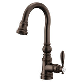 Weymouth Single Handle High Arc Pull Down Sprayer Kitchen Faucet with Power Clean, Oil Rubbed Bronze R9J6 - product image 1