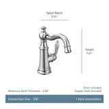 Weymouth Single Handle Single Hole Bathroom Sink Faucet, WaterSense Certified, Brushed Gold P9X0 - product image 2