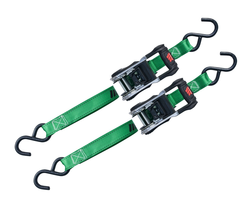 1,500-lb Ratchet Tie Down Straps, with Padded Handle, 1-in x 10-ft, 2-pk X4A9 - product image 1
