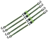 1,500-lb Reflective Ratchet Tie Down Strap, with Padded D-Handle, 1-in x 12-ft, 4-pk, Green G5P9 - product image 3