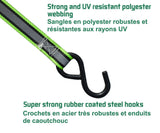 1,500-lb Reflective Ratchet Tie Down Strap, with Padded D-Handle, 1-in x 12-ft, 4-pk, Green G5P9 - product image 6