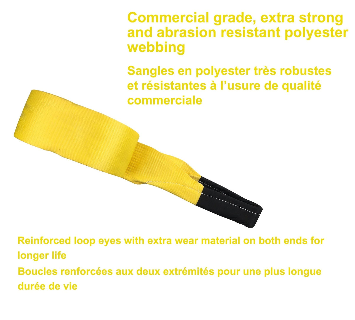 15,000-lb Recovery Strap with Loop Ends, Commercial Grade, 2-in x 30-ft K1T5 - product image 3