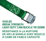 450-lb Light Duty Lashing Straps with Cam Buckle Clasps, Weatherproof, 1-in x 12-ft, 2-pk B3R2 - product image 4