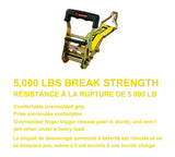 5,000-lb Commercial Ratchet Tie Down Strap with Double-J Hook, 2-in x 25-ft Y0M1 - product image 3