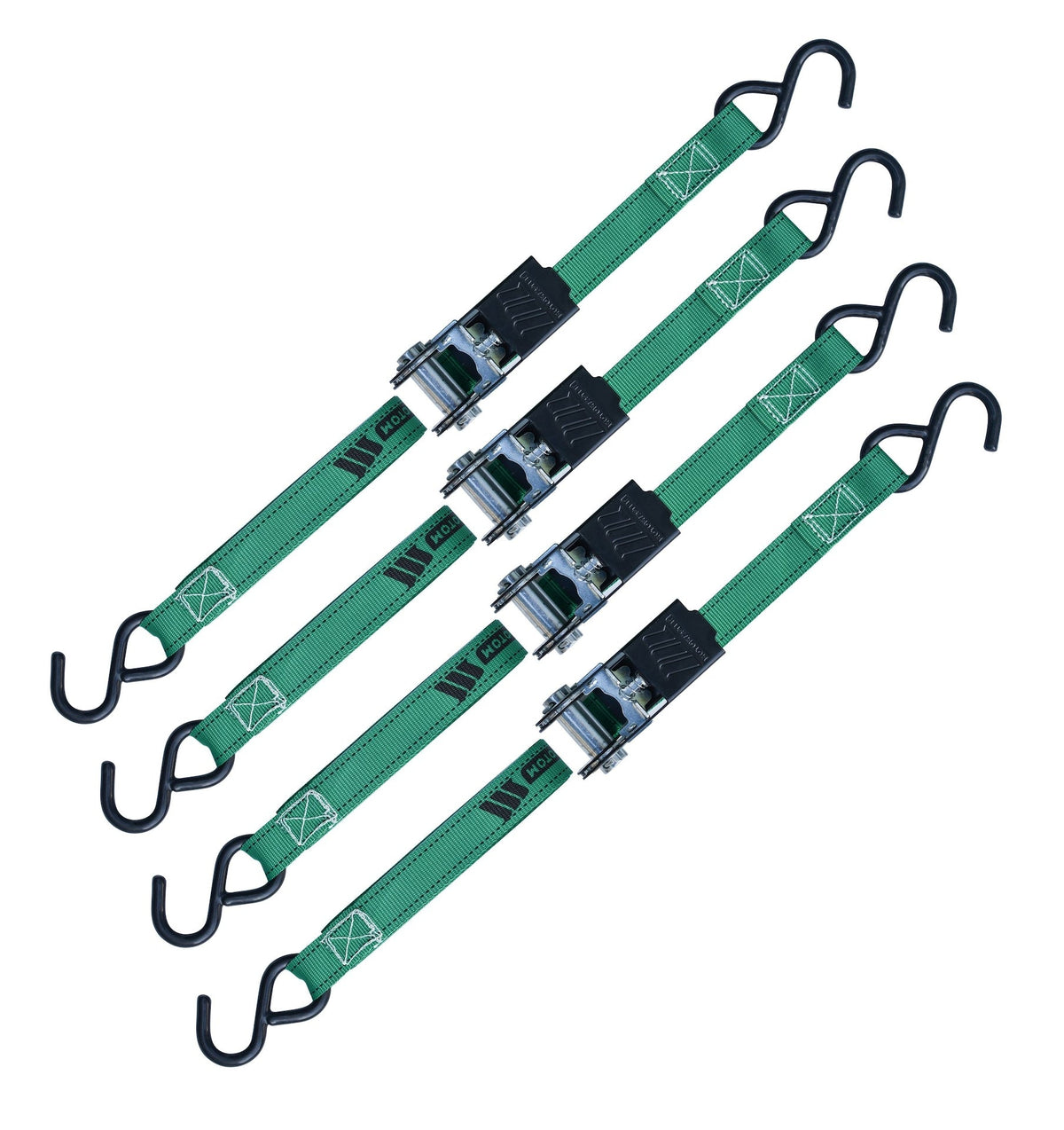 900-lb Ratchet Tie-Down Straps, Non-Padded, 1-in x 10-ft, 4-pk D2D4 - product image 4