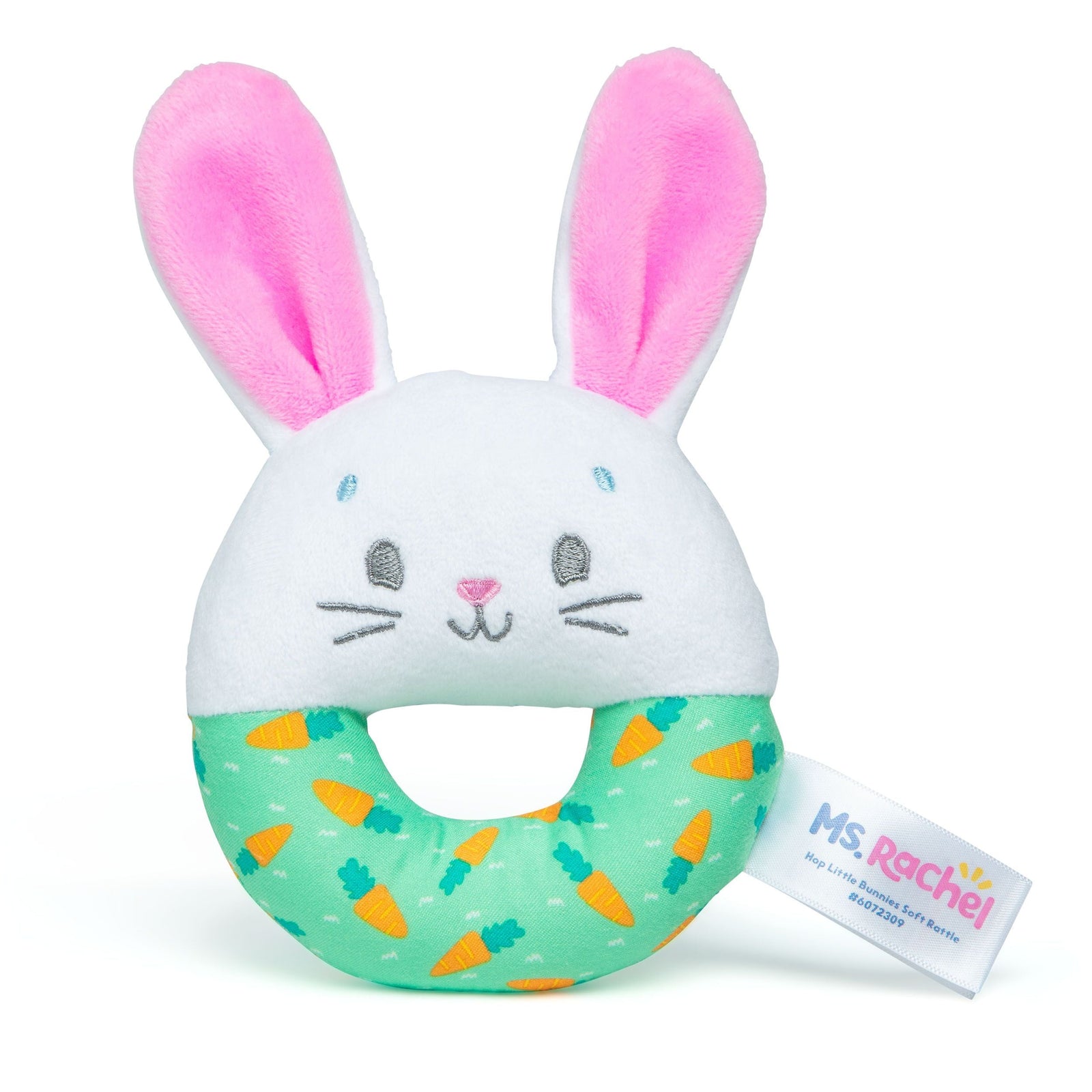 Rachel, Hop Little Bunnies Soft Rattle Toy, Baby Teething Toys with Plush Bunny Cover, Toddler Toys Y9L1 - product image 1