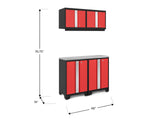 Bold 3.0 Series All-in-One Lockable Steel Garage Cabinetry Set with Stainless Steel Top, Black/Red, 48-in x 18-in x 76.75-in, 5-pc L0R1 - product image 2