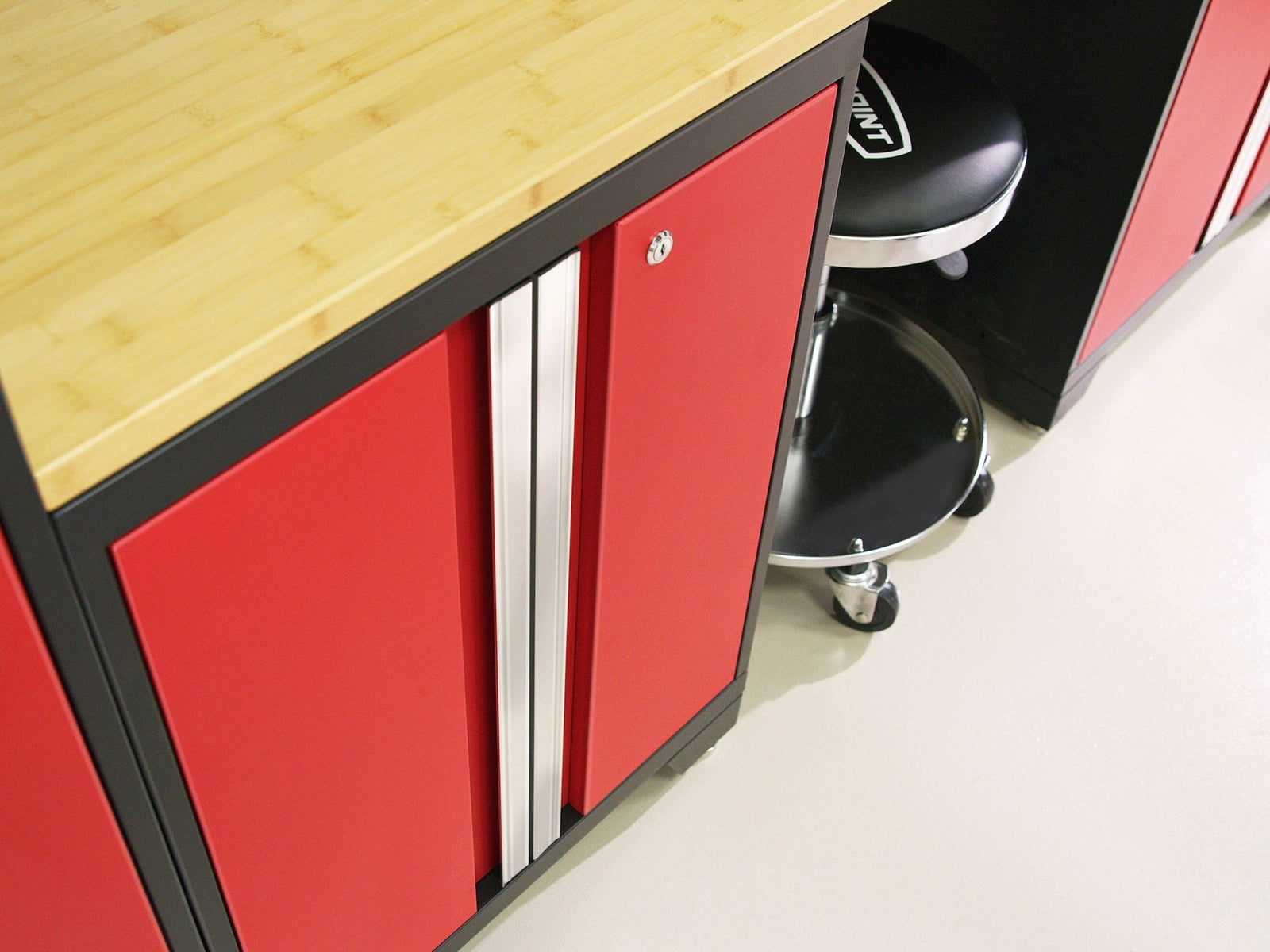 Bold 3.0 Series All-in-One Lockable Steel Garage Cabinetry Set with Stainless Steel Top, Black/Red, 48-in x 18-in x 76.75-in, 5-pc L0R1 - product image 4